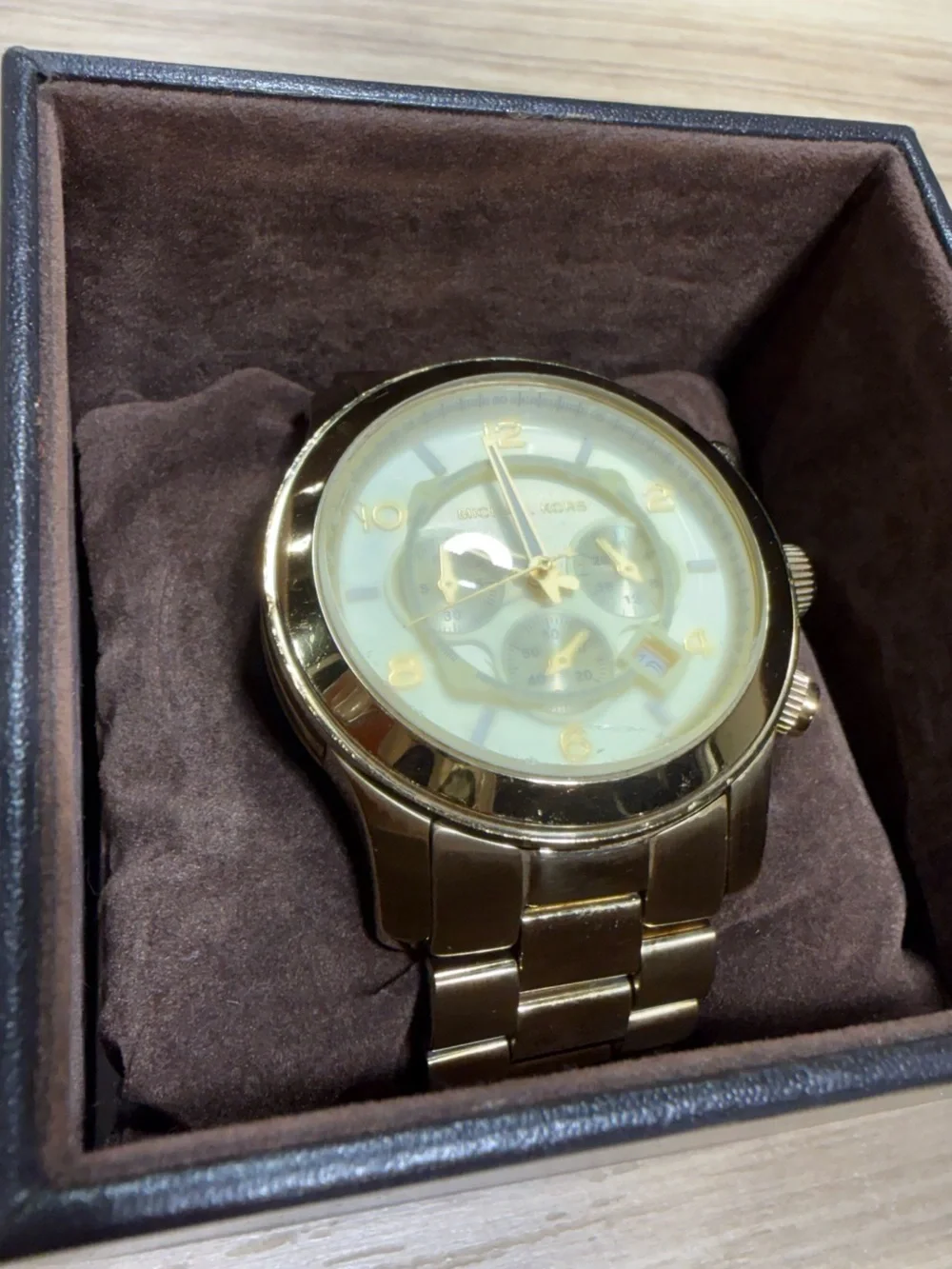Michael Kors Oversized Gold Chronograph Watch